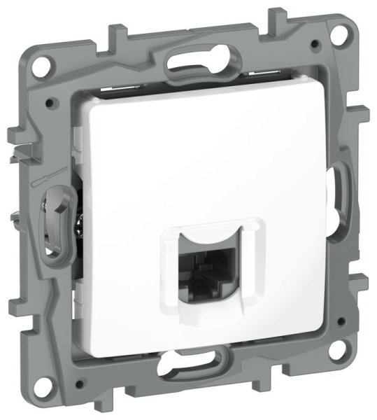 Розетка компьютерная 1-м IEKETIKA RJ45 кат.5Е UTP IP20 бел. IEK 6722411