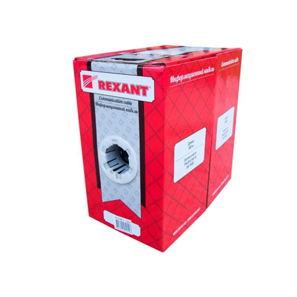 Кабель витая пара F/UTP кат.5e 4х2х24AWG solid PE OUTDOOR медь черн. (уп.305м) (кор.) (м) Rexant 01-0146-1