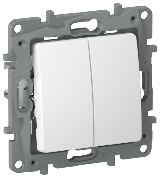 Выключатель 2-кл. 1п 1мод. IEKETIKA 10А IP20 сх5 10АХ безвинтов. крепл. бел. IEK 6722021
