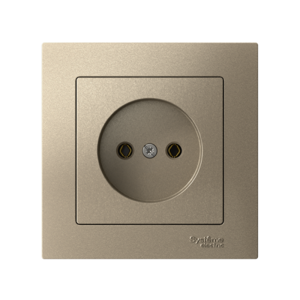 Розетка AtlasDesign 16А без заземл. быстрозажим. клем. в сборе шампань SE ATN000540S