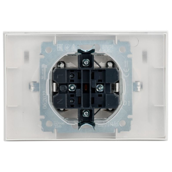 Розетка 2-м СП BRITE РСбш12-3-44-БрБ 16А в сборе IP44 с крышкой бел. IEK BR-R26-16-44-K01-F
