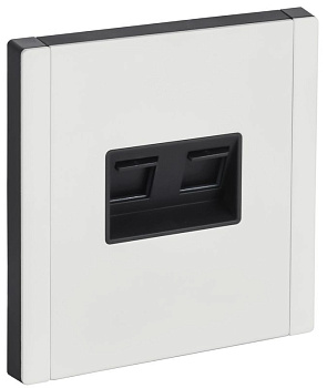 Розетка компьютерная 2-м FORTE&PIANO FP234M RJ45 кат.6 бел. IEK FP-K20-2-M-K01
