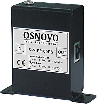 Устройство грозозащиты SP-IP/100PS для локал. вычислит. сети (скорость до 100Мбит/с) с защит. линий PoE OSNOVO 11338