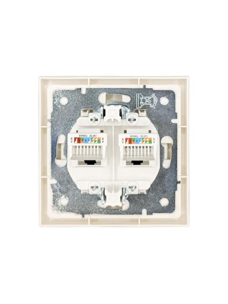 Розетка компьютерная 2-м СП ZIMA IP20 RJ45 с модулем кат.6 механизм сл. кость LEZARD 704-9088-142