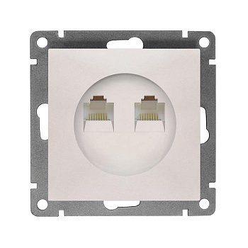 Розетка компьютерная 2-м СП Афина RJ45 кат.5E механизм жемчуж. Universal A1086-OBr