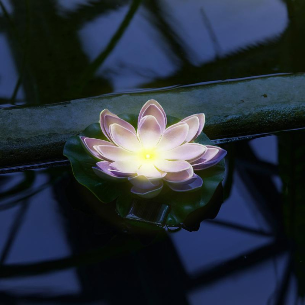 Светильник садовый USL-S-828/PT060 PURPLE WATERLILY IP44 на солнечной батарее "Фиолетовая кувшинка" плавающ. 1 светодиод тепл. бел. свет. Uniel UL-00011601