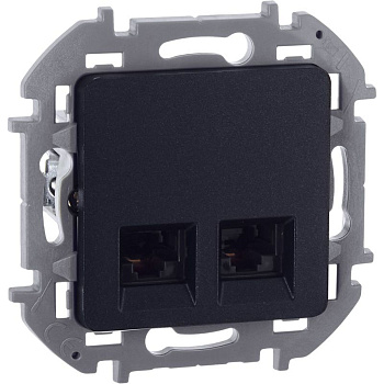 Розетка компьютерная 2-м Inspiria RJ45 кат.5E UTP антрацит IEK 673838