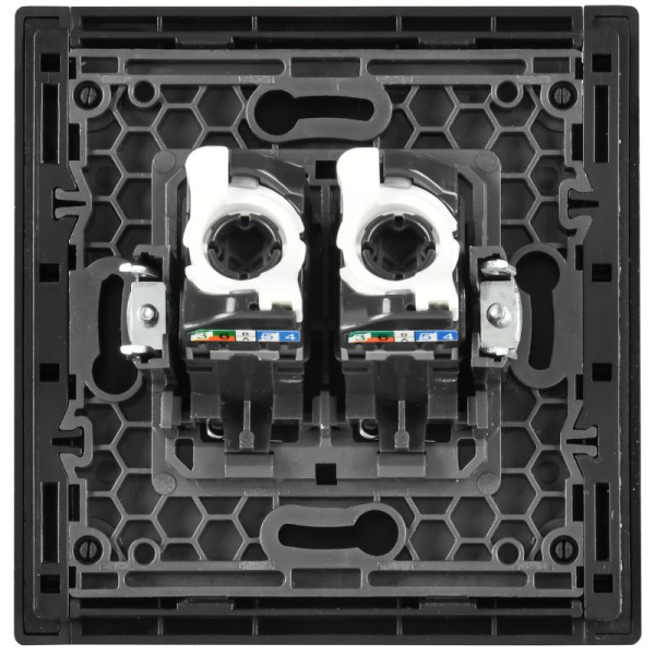 Розетка компьютерная 2-м RJ45 кат.5E FORTE&PIANO FP533 сталь IEK FP-K20-1-K46