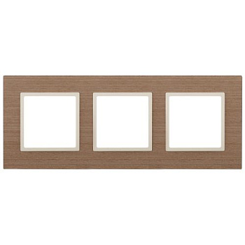 Рамка 3-м 14-5303-07 дерево Elegance ясень+сл. кость ЭРА Б0034578