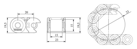 Канал кабельный открытого типа 15х15 R=25 EMAS HKP015015R1A