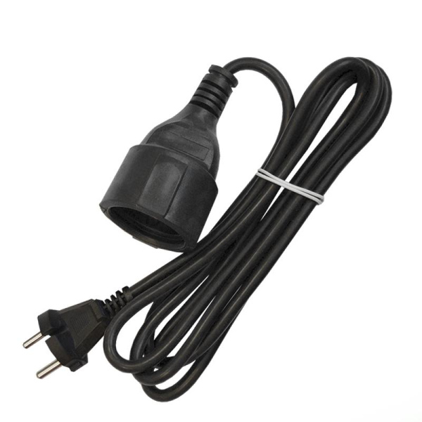 Удлинитель-шнур 1х2м без заземл. 10А IP20 ПВС 2х1 черн. DOMTOK 2338