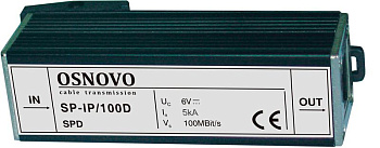 Устройство грозозащиты SP-IP/100D для локал. вычислит. сети (скорость до 100Мб/с) OSNOVO 11341