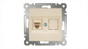 Розетка компьютерная 2-м СП Karea 16А IP20 RJ45 кат.5 механизм крем. Makel 57010035