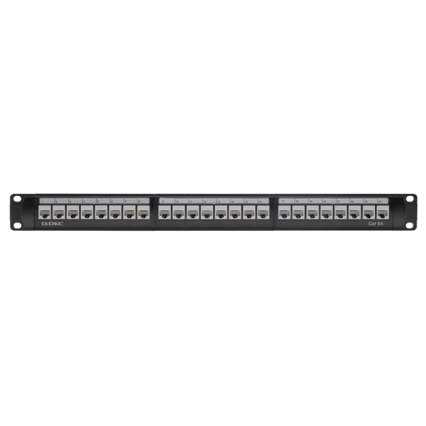 Патч-панель 19дюйм 1UCAT6А 24 модуля RJ45 неэкранированная DKC RN6APPU24
