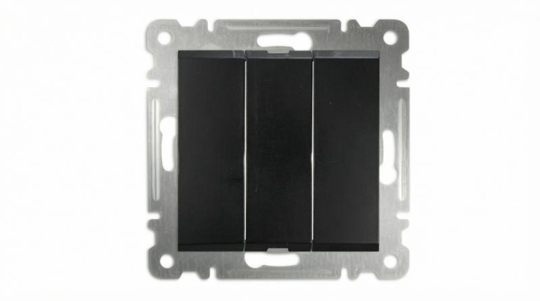 Выключатель 3-кл СП 10А IP20 250В механизм черн. Makel 57054091
