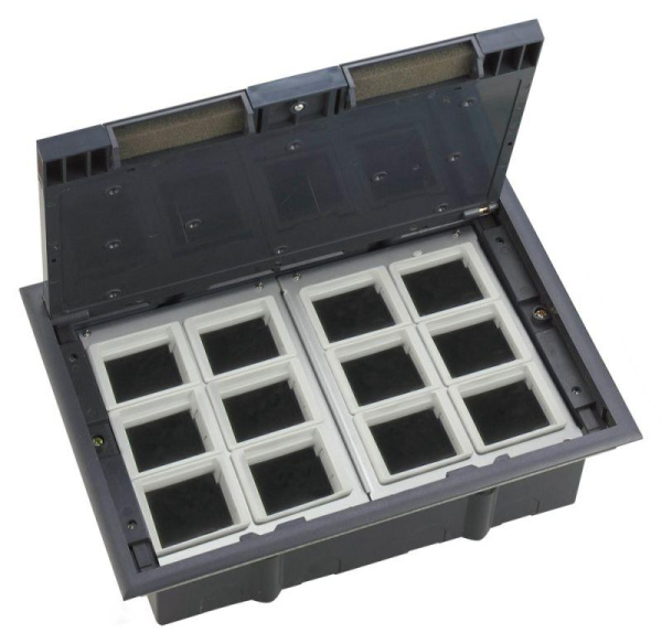 Люк MultiDesk MDK10 на 24мод. IP40 с монтажной коробкой для фальшпола SE MDK10124
