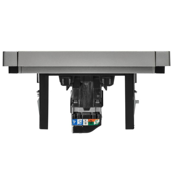 Розетка компьютерная RJ45 кат.5E FORTE&PIANO FP532 сталь IEK FP-K10-1-K46