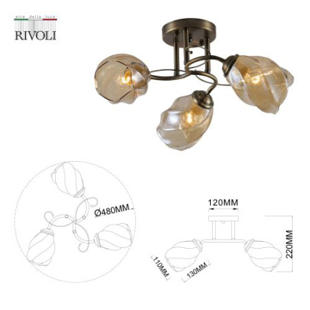 Люстра Bruna 9130-303 3хE27 40Вт модерн Rivoli Б0054736
