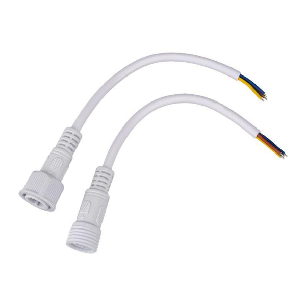 Кабель соединительный (3pin) герметичный (IP67) 3х0.5кв.мм 300В бел. Rexant 11-9530