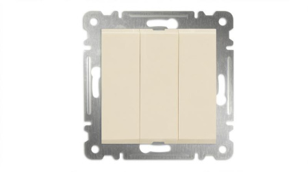 Выключатель 3-кл. СП Karea 10А IP20 механизм крем. Makel 57010091