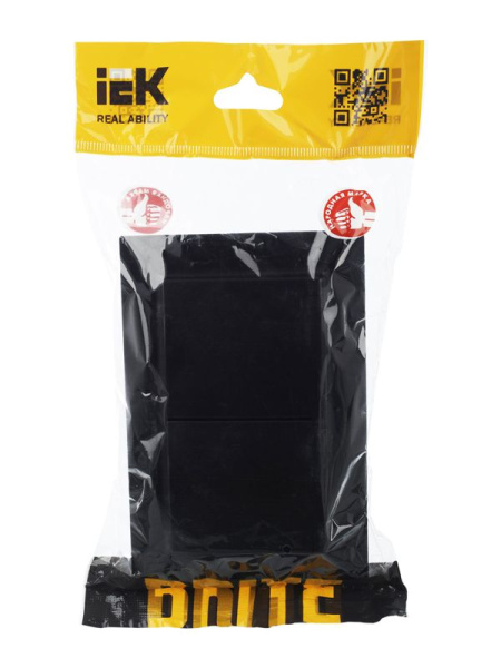 Розетка 2-м СП BRITE РСбш12-3-44-БрЧ 16А в сборе IP44 с крышкой черн. IEK BR-R26-16-44-K02-F