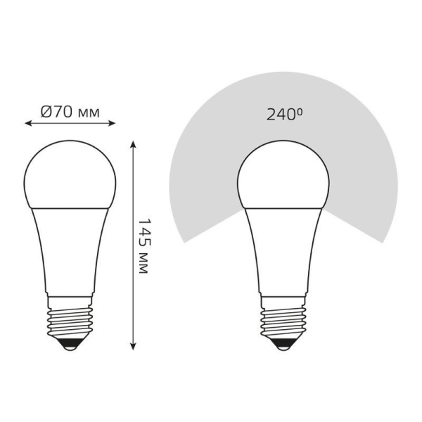 Лампа светодиодная Elementary 30Вт A70 грушевидная 6500К холод. бел. E27 2390лм GAUSS 73239