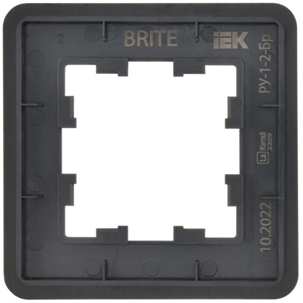 Рамка 1-м BRITE РУ-1-1-Бр метал. черн. RE AL IEK BR-M12-M-21-K02