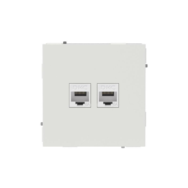 Розетка компьютерная 2-м KANT RJ45 кат.6A без шторки бел. песок DKC 7010674