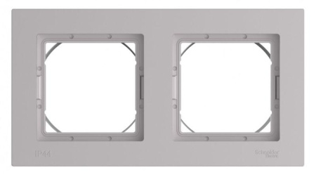 Рамка 2-м AtlasDesign Aqua IP44 алюм. SE ATN440302