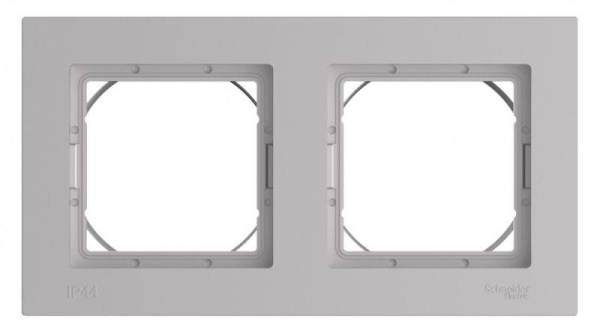 Рамка 2-м AtlasDesign Aqua IP44 алюм. SE ATN440302