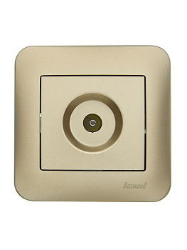 Розетка телевизионная проходная TV СП ASTI IP20 в сборе золото. LEZARD 7081-3636-129
