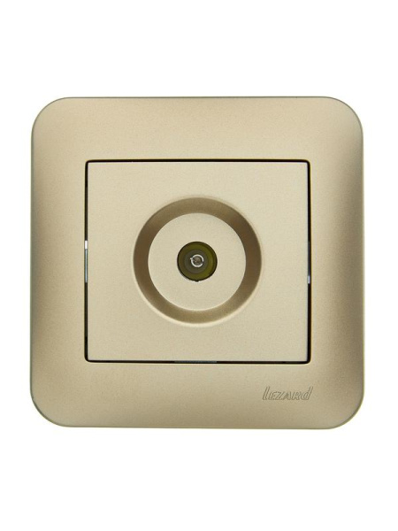 Розетка телевизионная проходная TV СП ASTI IP20 в сборе золото. LEZARD 7081-3636-129