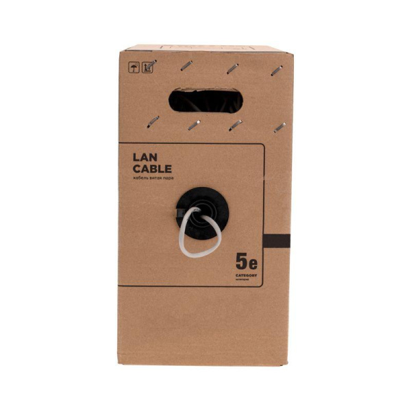 Кабель витая пара F/UTP кат.5E 4х2х0.52 24AWG PVC нг(А)-LS INDOOR SOLID сер. РФ (305м) Rexant 01-0141-R