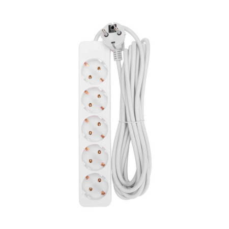 Удлинитель 5х5м с заземл. 3х0.75 бел. PROCONNECT 13-4213