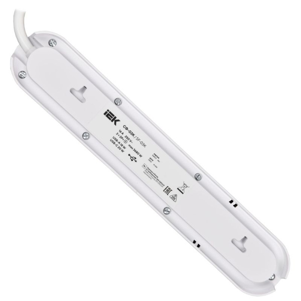 Фильтр сетевой СФ-03К 16А USB A+C 20Вт 3м 3х1.5кв.мм черн. IEK WFP10-16-03-03-ZKU-K02