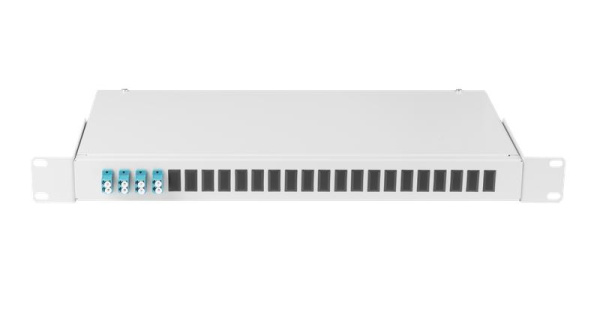 Кросс оптический 19дюйм 1U 8 портов LC/UPC(4 двойн. LC/UPC адаптера) SM 9/125 OS2 стальн.;сер. (в компл.: адаптеры; монтаж. шнуры 1м; сплайс-кассета с крышкой; гильзы; заглушки) NIKOMAX NMF-RP08LCUS2-WS-ES-1U-GY