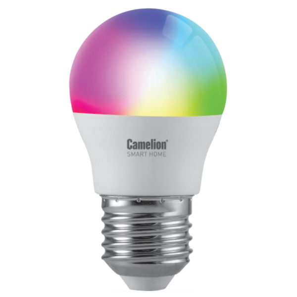 Лампа светодиодная Умный Дом Smart Home LSH7/G45/RGBСW/Е27/WIFI 7Вт шар Е27 200-265В RGB+DIM+CW WiFi Camelion 14501