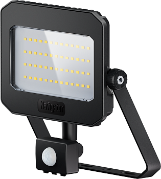 Прожектор светодиодный 95 201 NFL-05-50-6.5K-BL-D110-SNR-LED 50Вт 6500К IP65 6250лм с ИК датчиком движения черн. NAVIGATOR 95201