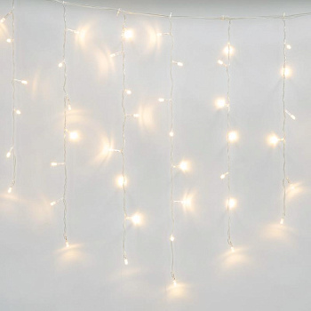 Гирлянда светодиодная "Бахрома" ULD-B20007-480/DTA/RC WARM WHITE IP44 20м 480LED тепл. бел. с пультом провод прозр. Uniel UL-00008560