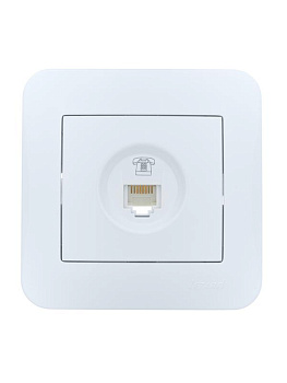 Розетка телефонная евро 1-м СП ASTI IP20 RJ11 в сборе бел. LEZARD 7081-0202-137