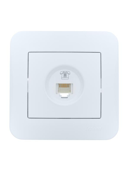 Розетка телефонная евро 1-м СП ASTI IP20 RJ11 в сборе бел. LEZARD 7081-0202-137