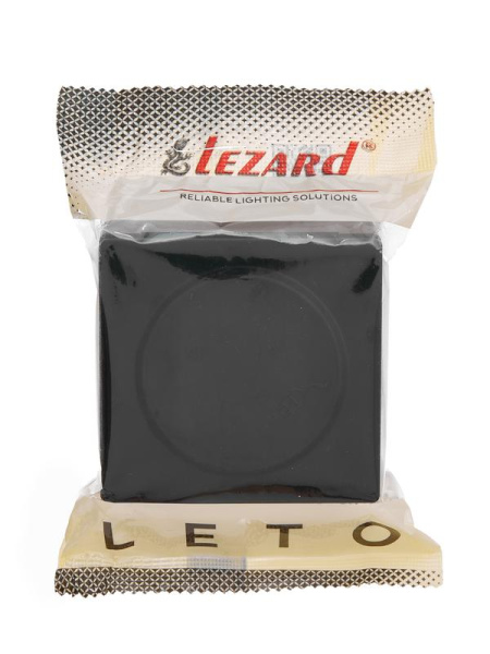 Розетка 1-м ОП LETO с заземл. с крышкой LETO ПБТ черн. бархат LEZARD 752-4200-123B
