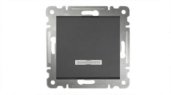 Выключатель 1-кл. СП Karea 10А IP20 с подсветкой механизм дым. металлик Makel 57050021