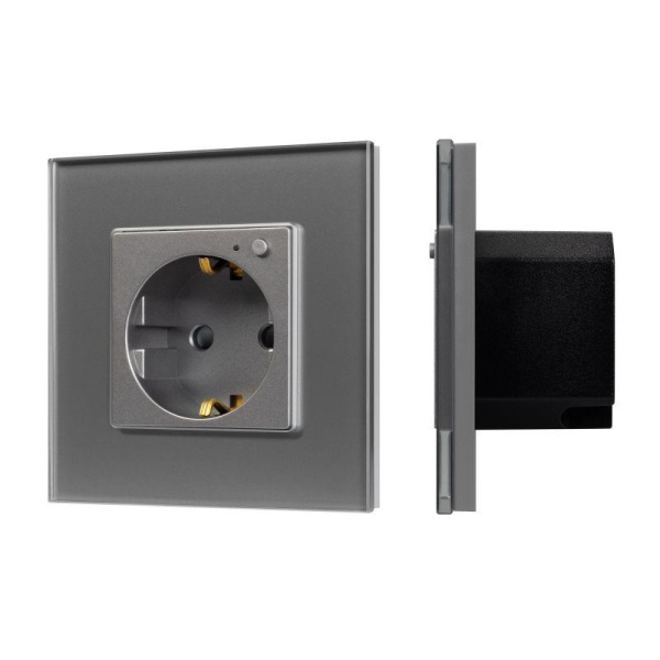 Розетка электрическая 1-м СП SCT-OMALI-EUZB1-PL-GR 16А IP20 240В Zigbee Arlight 050101