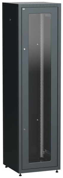 Шкаф сетевой LINEA E 42U 600х600мм стекл. передняя дверь задняя металлическая черн. ITK LE05-42U66-GM