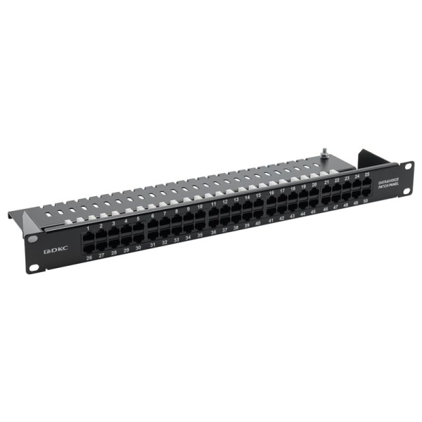 Патч-панель телефонная 19дюйм 1U CAT3 50 портов RJ45 DKC RN3PP501