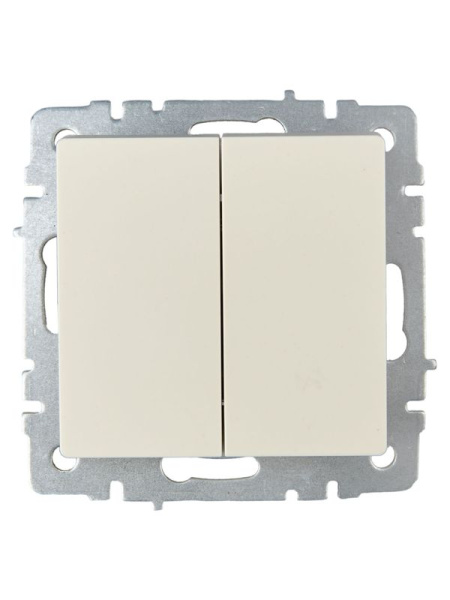Выключатель проходной 2-кл. СП BRITE ВС10-2-6-БрКр 10А механизм беж. IEK BR-V22-0-10-K10