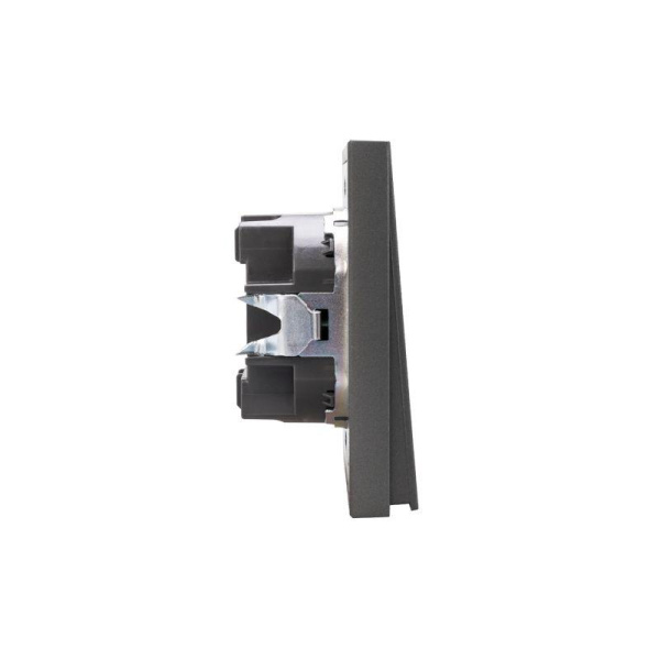 Выключатель 2-кл. СП STRONG MIELE 10А с подсветкой графит Kranz KR-78-0714-6