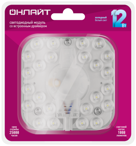 Модуль светодиодный 90 958 OLM-S1-12-230-6.5K-LED 12Вт 6500К 1080лм 176-264В ОНЛАЙТ 9058