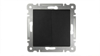 Выключатель 2-кл СП 10А IP20 250В механизм Karea черн. Makel 57054003